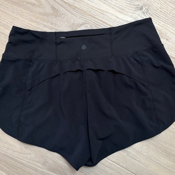 Athleta Running Free Short 3.5" Womens L Black Lightweight Athletic Shorts - Picture 2 of 5